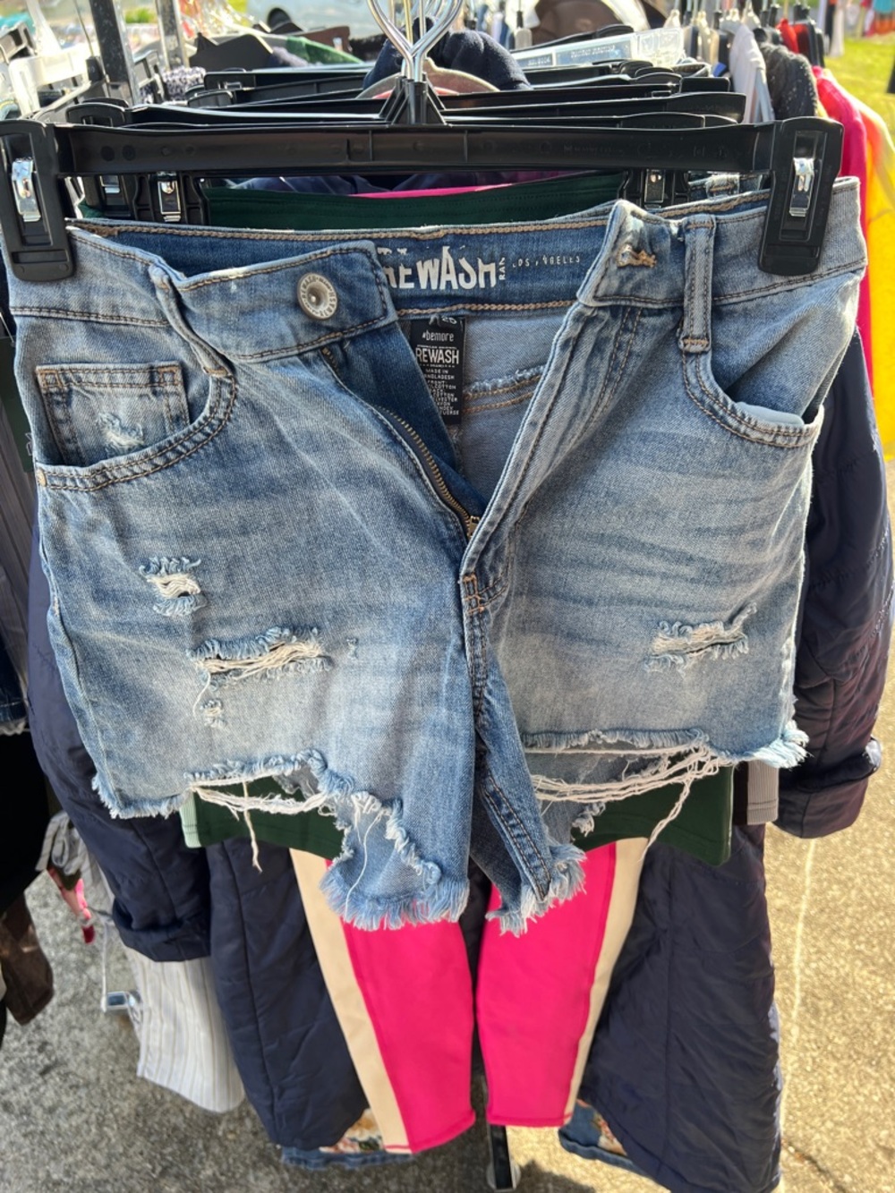 Rewash Light Blue Distressed Denim Cutoff Shorts
